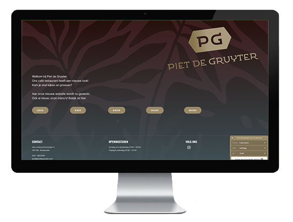 Café Piwet de Gruyter website